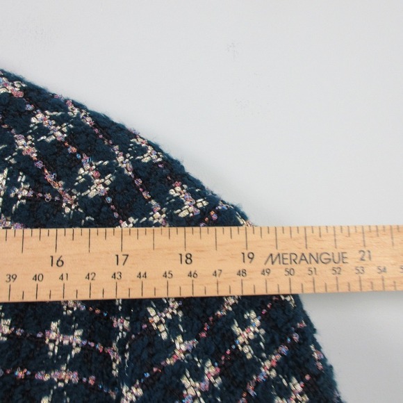 RSVP by Talbots Tweed Blazer Jacket Women 24 Blue Metallic Career Fringe 1096 - Picture 8 of 11